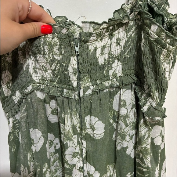 Trixxi Green Floral High Low Dress Size L - Picture 4 of 7